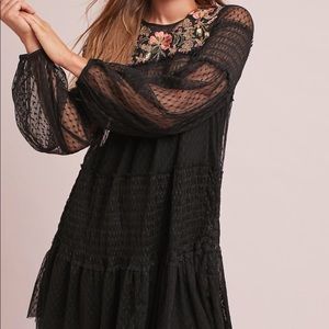 Anthropologie Maeve Dress Tunic Black Sheer NWT